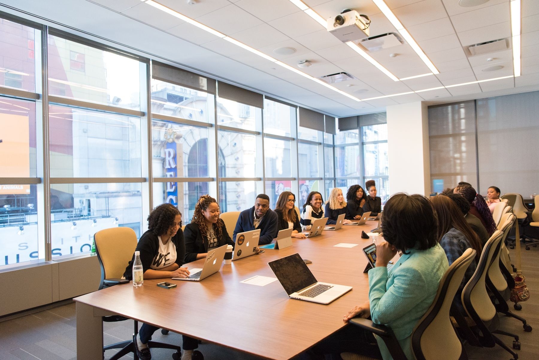 A group gathered around a conference table