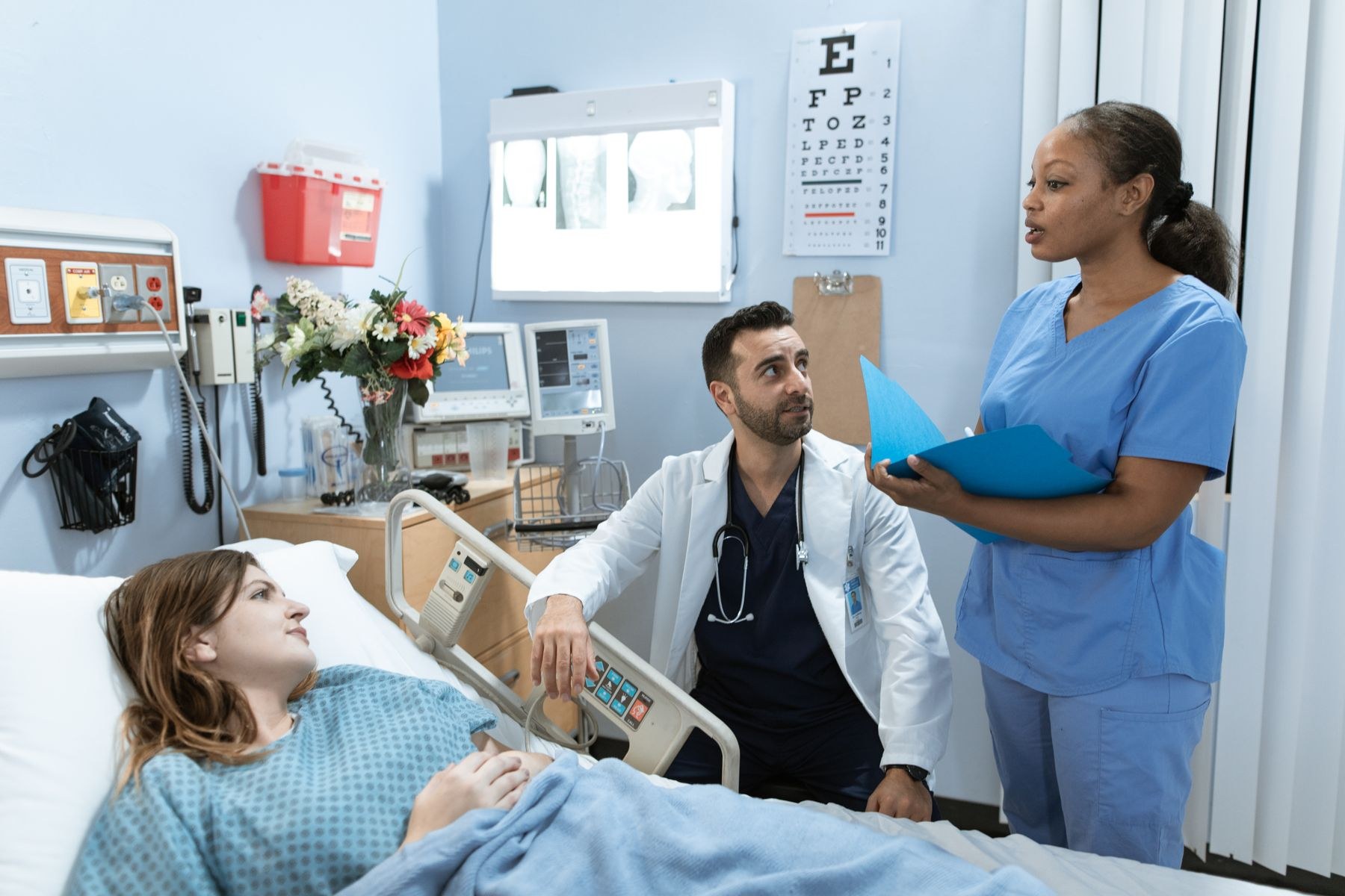 Clinical professionals coordinating patient care