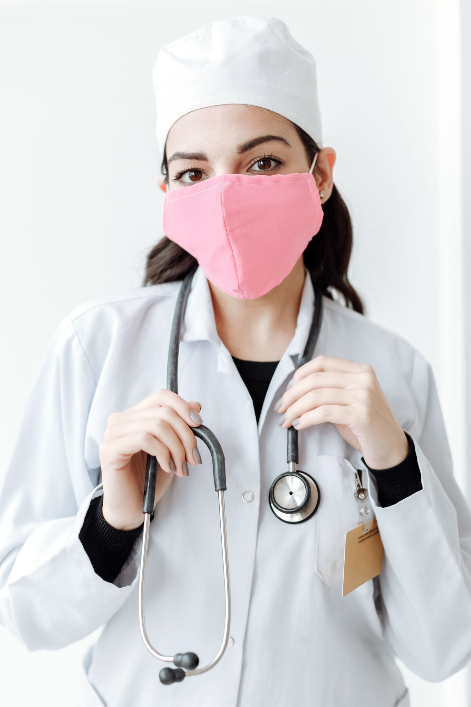 A clinician wearing a stethoscope